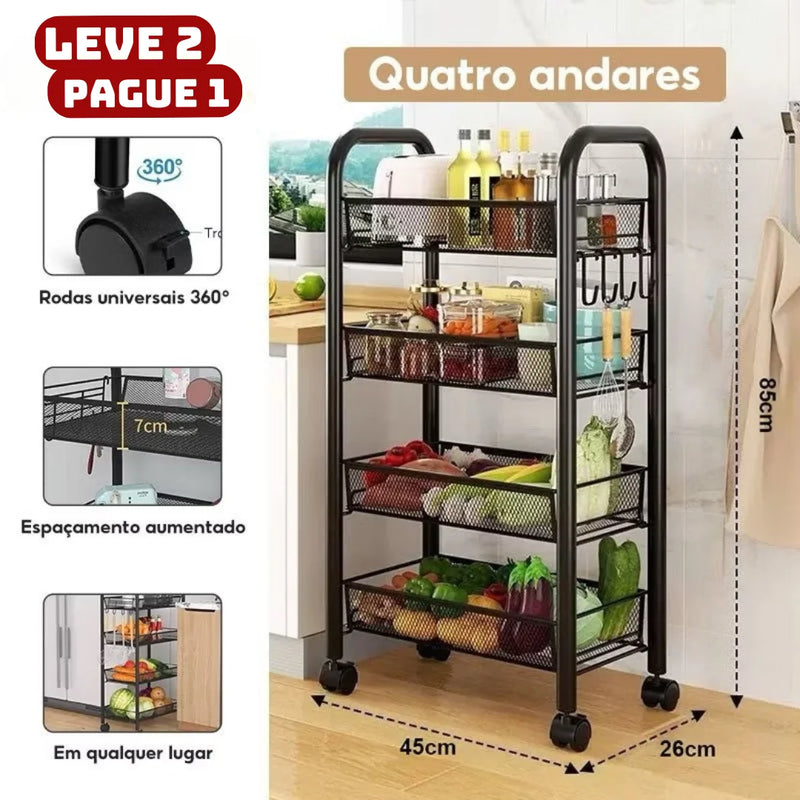 [Leve 2 Pague 1] Prateleira Giratória de Armazenamento 5 em 1 + BRINDE: Fruteira de Mesa