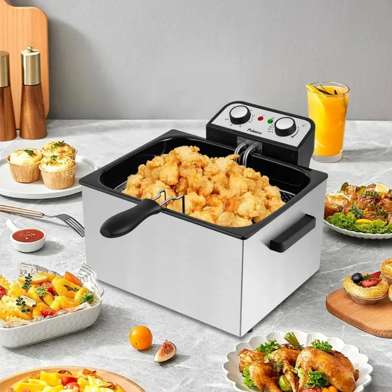 [Leve 2 Pague 1] Fritadeira Elétrica Fritto 1500w com Cesto em Aço Inoxidável + BRINDE: Porta Tempero Vertical 16 Potes