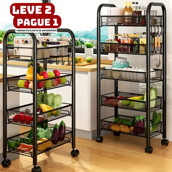 [Leve 2 Pague 1] Prateleira Giratória de Armazenamento 5 em 1 + BRINDE: Fruteira de Mesa