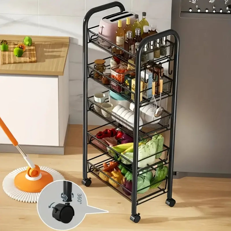 [Leve 2 Pague 1] Prateleira Giratória de Armazenamento 5 em 1 + BRINDE: Fruteira de Mesa