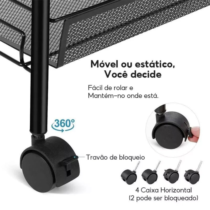 [Leve 2 Pague 1] Prateleira Giratória de Armazenamento 5 em 1 + BRINDE: Fruteira de Mesa