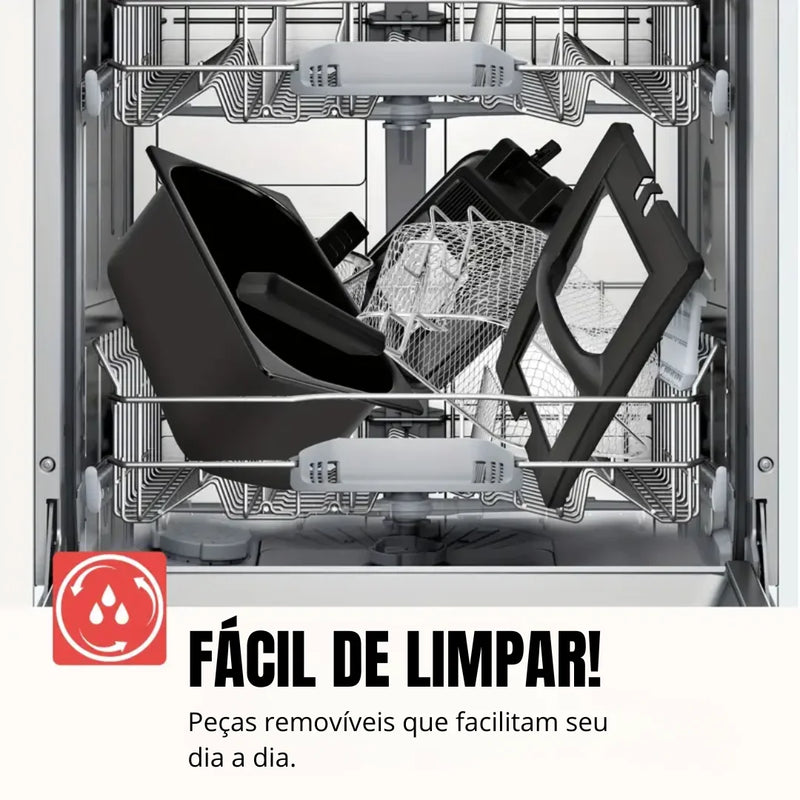 [Leve 2 Pague 1] Fritadeira Elétrica Fritto 1500w com Cesto em Aço Inoxidável + BRINDE: Porta Tempero Vertical 16 Potes
