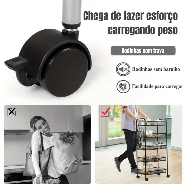 [Leve 2 Pague 1] Prateleira Giratória de Armazenamento 5 em 1 + BRINDE: Fruteira de Mesa